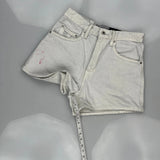 Levis Denim Shorts - 28W UK 8 White Cotton