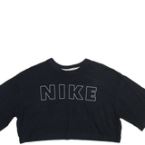 NIKE Air Cropped Womens T-Shirt Black Crew Neck L