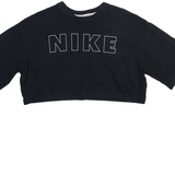 NIKE Air Cropped Womens T-Shirt Black Crew Neck L