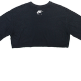 NIKE Air Cropped Womens T-Shirt Black Crew Neck L