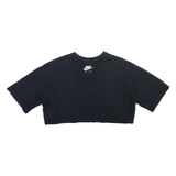 NIKE Air Cropped Womens T-Shirt Black Crew Neck L