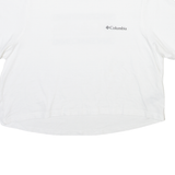 COLUMBIA Cropped Womens T-Shirt White Crew Neck M