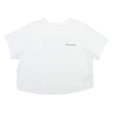 COLUMBIA Cropped Womens T-Shirt White Crew Neck M