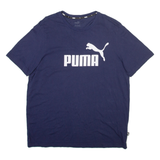 PUMA Mens T-Shirt Blue Crew Neck L