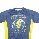 OLD MAN WITH A BICYCLE Cycling Mens Jersey Blue 1/4 Zip XL