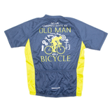 OLD MAN WITH A BICYCLE Cycling Mens Jersey Blue 1/4 Zip XL