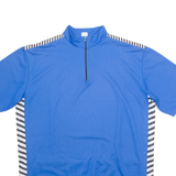 STRIPED Cycling Mens Jersey Blue 1/4 Zip 2XL