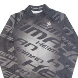 HEIMAN Cycling Mens Jersey Grey Long Sleeve 1/4 Zip XL