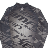 HEIMAN Cycling Mens Jersey Grey Long Sleeve 1/4 Zip XL