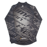 HEIMAN Cycling Mens Jersey Grey Long Sleeve 1/4 Zip XL