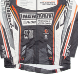 HEIMAN Cycling Mens Jersey Black Long Sleeve 1/4 Zip XL