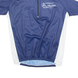CHEYENNE Cycling Mens Jersey Blue 1/4 Zip M