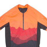 ROCKRIDER DECATHLON Mens Jersey Orange 1/4 Zip 2XL
