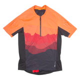ROCKRIDER DECATHLON Mens Jersey Orange 1/4 Zip 2XL