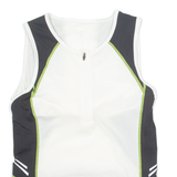 CRANE Cycling Womens Jersey White Sleeveless 1/4 Zip S