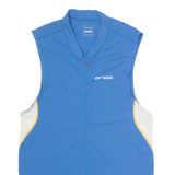 ORCA Cycling Mens Jersey Blue Sleeveless 1/4 Zip L