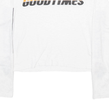 TOMMY HILFIGER Crop Womens T-Shirt White Long Sleeve S