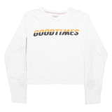 TOMMY HILFIGER Crop Womens T-Shirt White Long Sleeve S