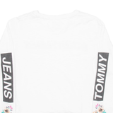 TOMMY HILFIGER Crop Womens T-Shirt White Long Sleeve S