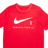 NIKE Dri Fit Downham Town Fc Mens Football Shirt T-Shirt Red L