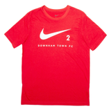 NIKE Dri Fit Downham Town Fc Mens Football Shirt T-Shirt Red L