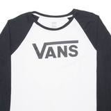VANS Womens T-Shirt White Long Sleeve M