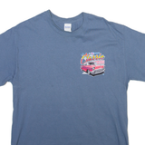 GILDAN Car Show Pismo Beach California Mens T-Shirt Blue USA M