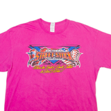 GILDAN Racing Mens T-Shirt Pink USA XL