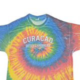 COLOURTONE Curacao Dutch Caribbean Mens Tie Dye T-Shirt Red 2XL