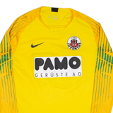 NIKE Juventus Goalkeeper Mens Football Shirt Jersey Yellow Long Sleeve L