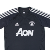 ADIDAS Manchester United Mens Football Shirt Jersey Grey V-Neck L