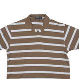 NAUTICA Mens Polo Shirt Brown Striped XL
