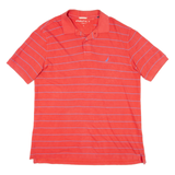 NAUTICA Mens Polo Shirt Red Striped L