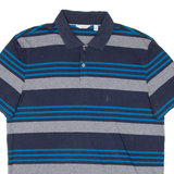 CALVIN KLEIN Mens Polo Shirt Blue Striped M