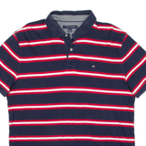 TOMMY HILFIGER Mens Polo Shirt Blue Striped L