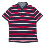 TOMMY HILFIGER Mens Polo Shirt Blue Striped L