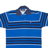 TOMMY HILFIGER Mens Polo Shirt Blue Striped L