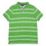 TOMMY HILFIGER Mens Polo Shirt Green Striped M