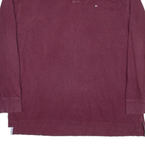 TOMMY HILFIGER Mens Polo Shirt Maroon Long Sleeve 2XL