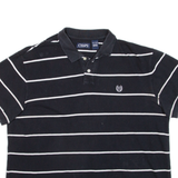 CHAPS Mens Polo Shirt Black Striped 2XL