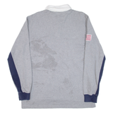 POLO SPORT RALPH LAUREN Mens Polo Shirt Grey Striped Long Sleeve L