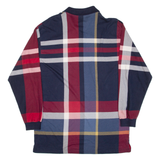 CHAPS RALPH LAUREN Mens Polo Shirt Blue Check Long Sleeve L