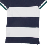 TOMMY HILFIGER Slim Fit Mens Polo Shirt Blue Striped XS