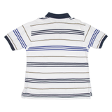 CHAPS RALPH LAUREN Mens Polo Shirt White Striped M