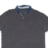 TOMMY HILFIGER Custom Fit Mens Polo Shirt Grey L
