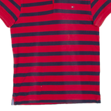 TOMMY HILFIGER Slim Fit Mens Polo Shirt Red Striped XS