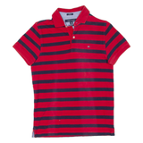 TOMMY HILFIGER Slim Fit Mens Polo Shirt Red Striped XS