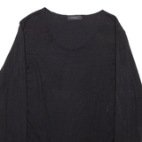 TODAY Womens Jumper Black Tight Knit Viscose XL