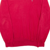 TOMMY HILFIGER Mens Jumper Red V-Neck Tight Knit XL