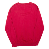 TOMMY HILFIGER Mens Jumper Red V-Neck Tight Knit XL